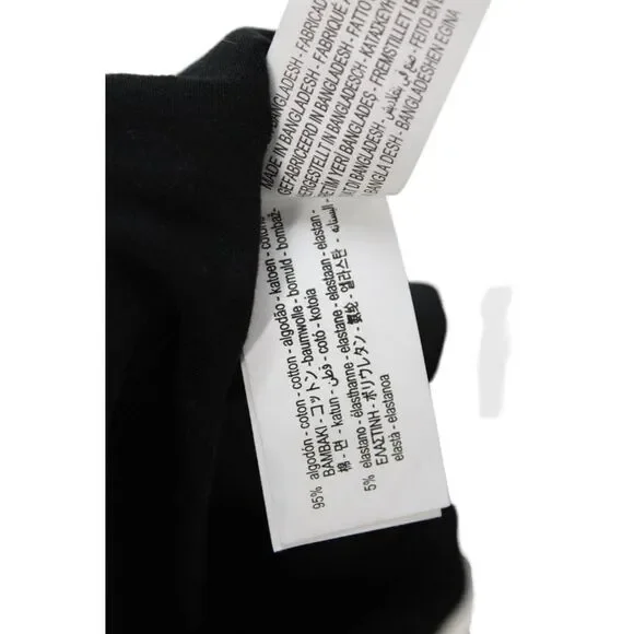 Zara Womens Short Sleeve Crew Neck Knit Tee Shirt Black Cotton Size Large - Picture 6 of 6